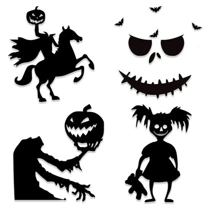 Halloween decoration room door stickers window decor skeleton hand pumpkin DIY devil witch hat glass window stickers ghost EnjoyingLeb Online