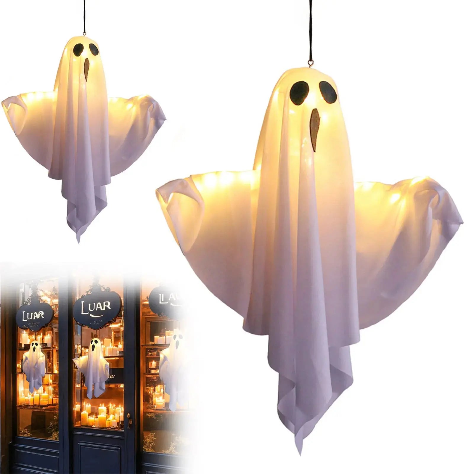 Halloween LED Ghost Lights Decorations Adjustable Hanging Spooky Decor for Halloween Party Home Outdoor Decoration EnjoyingLeb Online