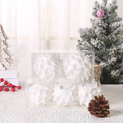 8/10CM Christmas Tree Hanging Glitter Balls Petal Shape Pine Cones Ball Pendant for Home Navidad Party Decorations New Year 2023 EnjoyingLeb Online