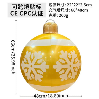 60cm Giant Luminous Inflatable Christmas Ball With No Lights Pvc Outdoor Xmas Decoration Ball Holiday Yard Lawn Porch Decor 2025 EnjoyingLeb Online