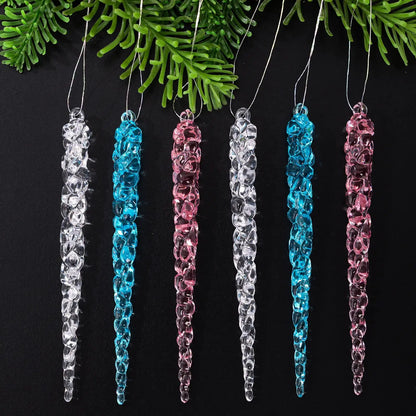 13cm Simulation Ice Xmas Tree Hanging Clear Fake Icicle Pendant Ornament Merry Christmas Party Decoration New Year Navidad 2026 EnjoyingLeb Online
