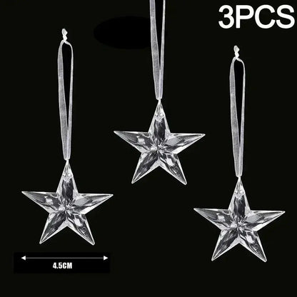 Crystal Clear Snowflake Hanging Ornaments Christmas Tree Pendants Icicle Decorations for DIY Xmas Wedding Party Ornament EnjoyingLeb Online
