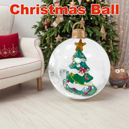 Outdoor Christmas Inflatable Decorated Ball PVC Giant Big Large Balls Xmas Tree Decorations Toy Ball with Light and Remote EnjoyingLeb Online