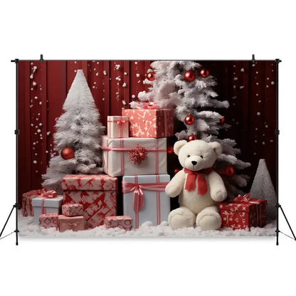 Christmas Red Candy Background For Photography Baby Xmas Tree Newborn Photo Backdrop Winter Girl Kid Birthday Party Decor Studio EnjoyingLeb Online