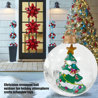 Outdoor Christmas Inflatable Decorated Ball PVC Giant Big Large Balls Xmas Tree Decorations Toy Ball with Light and Remote EnjoyingLeb Online