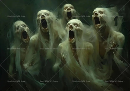 Halloween Party Decorations Backdrop Horror Zombie Mist Blood Handprint Photography Background Home Wall Decor Banner Props EnjoyingLeb Online