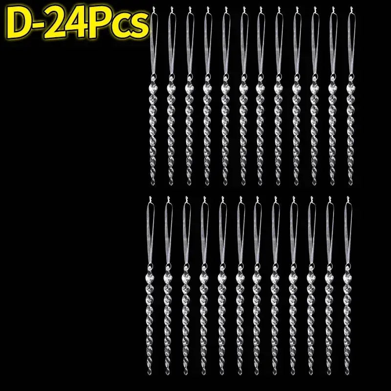 Crystal Clear Snowflake Pendants Transparent Christmas Tree Hanging Ornaments Icicle Holiday Winter Party Decorations Wholesale EnjoyingLeb Online