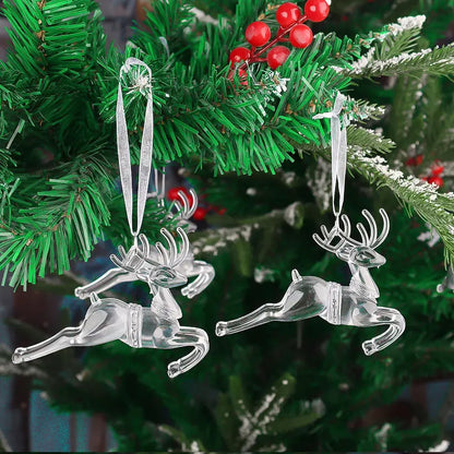 Crystal Clear Snowflake Pendants Transparent Christmas Tree Hanging Ornaments Icicle Holiday Winter Party Decorations Wholesale EnjoyingLeb Online