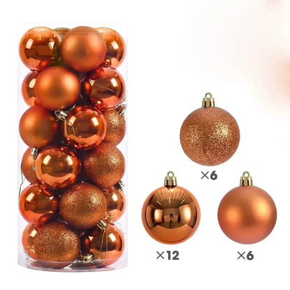 24Pcs 3/4/6CM Christmas Balls Hanging Christmas Tree Pendant Ornaments for Party Decor New Year Navidad Gifts 2026 Accessories EnjoyingLeb Online