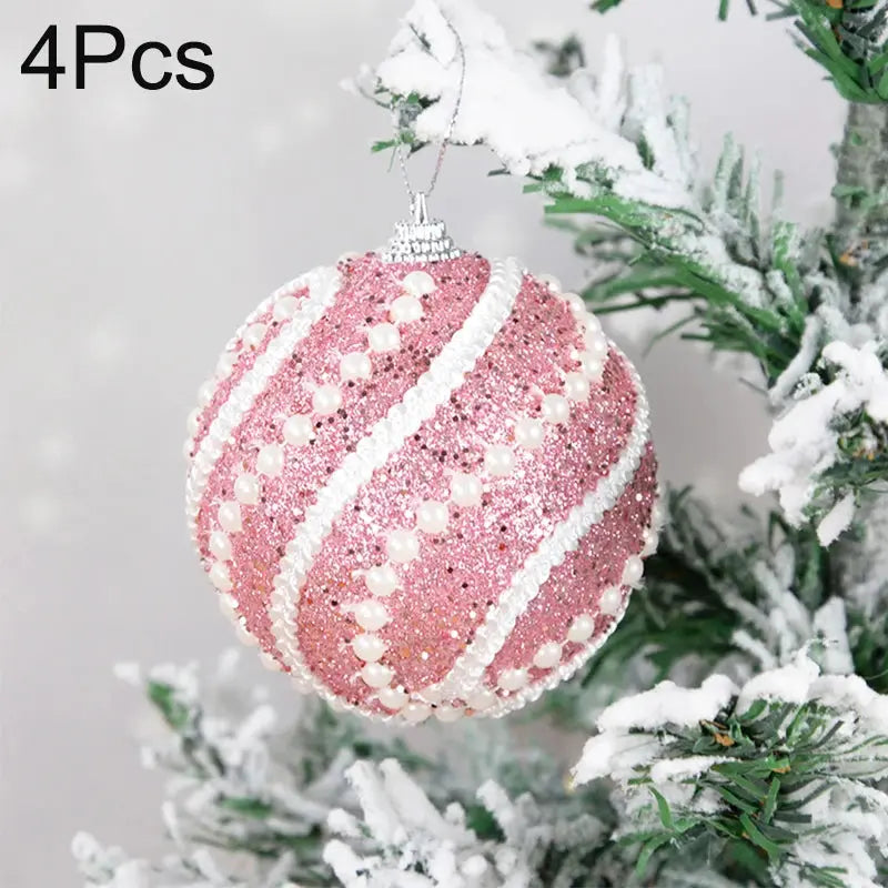 8cm White Christmas Ball Christmas Tree Ornament Xmas Decorations for Home 2023 New Year Tree Decorative Foam Balls 3Pcs/Box EnjoyingLeb Online