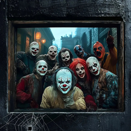 Halloween Decorations Halloween Wall Decor Halloween Scary Clown Banner Creepy Clown Wall Art for Living Room Bedroom Office EnjoyingLeb Online