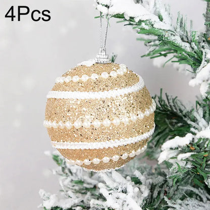 8cm White Christmas Ball Christmas Tree Ornament Xmas Decorations for Home 2023 New Year Tree Decorative Foam Balls 3Pcs/Box EnjoyingLeb Online