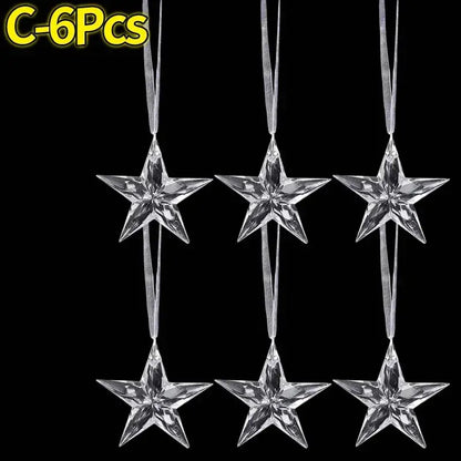 Crystal Clear Snowflake Pendants Transparent Christmas Tree Hanging Ornaments Icicle Holiday Winter Party Decorations Wholesale EnjoyingLeb Online