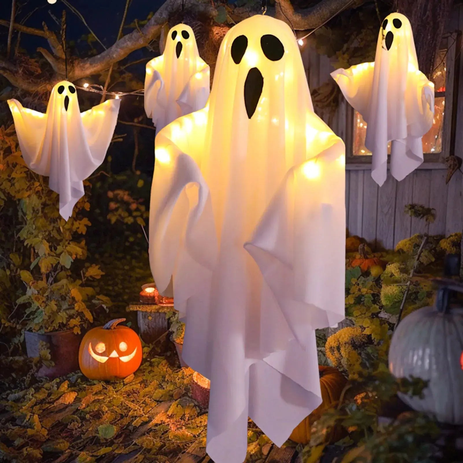 Halloween LED Ghost Lights Decorations Adjustable Hanging Spooky Decor for Halloween Party Home Outdoor Decoration EnjoyingLeb Online