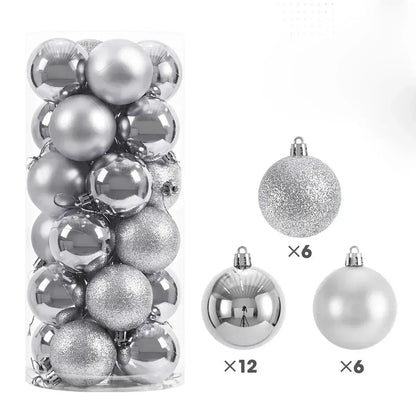 24Pcs 3/4/6CM Christmas Balls Hanging Christmas Tree Pendant Ornaments for Party Decor New Year Navidad Gifts 2026 Accessories EnjoyingLeb Online