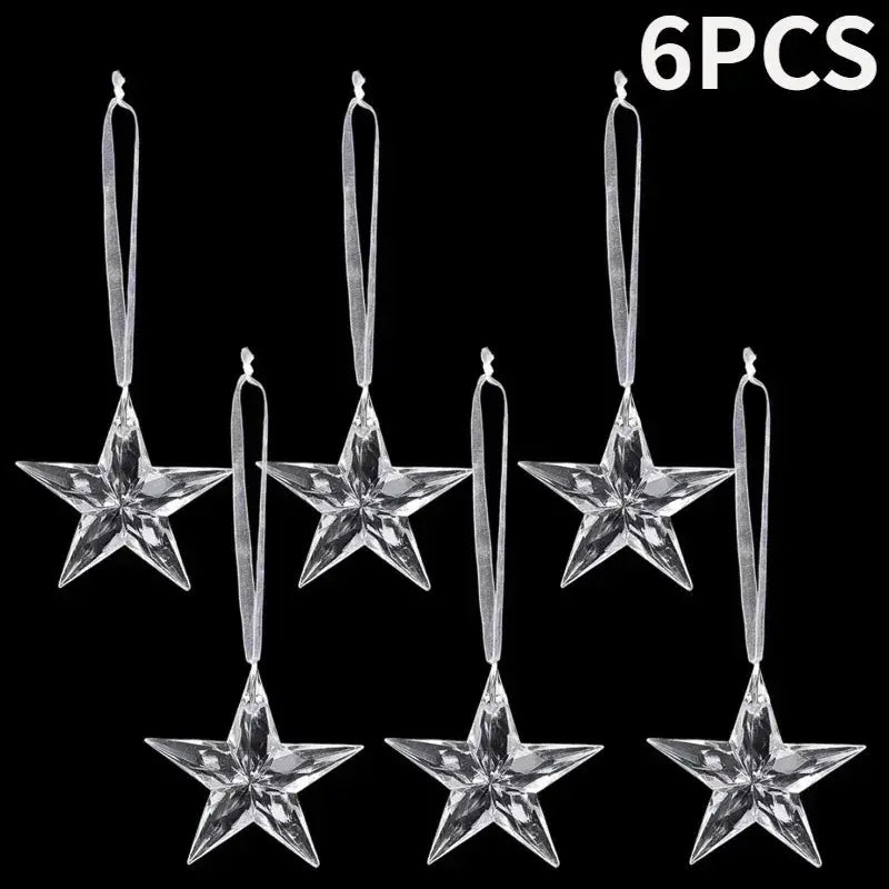 Crystal Clear Snowflake Hanging Ornaments Christmas Tree Pendants Icicle Decorations for DIY Xmas Wedding Party Ornament EnjoyingLeb Online