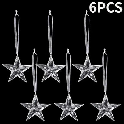 Crystal Clear Snowflake Hanging Ornaments Christmas Tree Pendants Icicle Decorations for DIY Xmas Wedding Party Ornament EnjoyingLeb Online