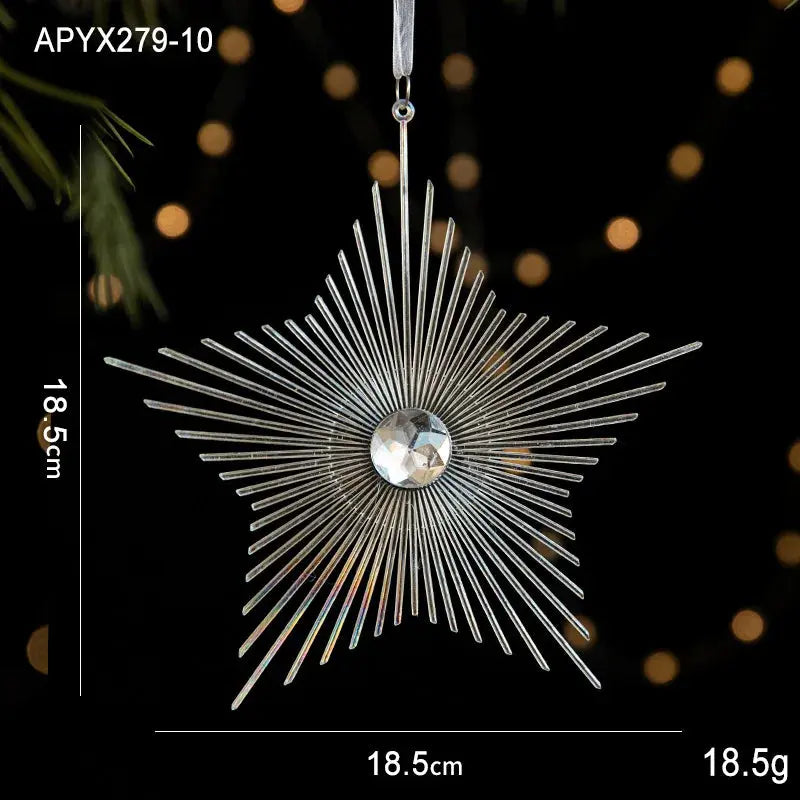 Christmas Decoration Crystal Acrylic Snowflake Reindeer Christmas Tree Hanging Pendant Christmas Atmosphere Home Decoration EnjoyingLeb Online