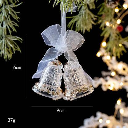 2pcs Xmas Tree Transparent Snowflake Hanging Ornaments Acrylic Pendant 2025 Christmas Decoration for HomeGifts New Year 2025 EnjoyingLeb Online