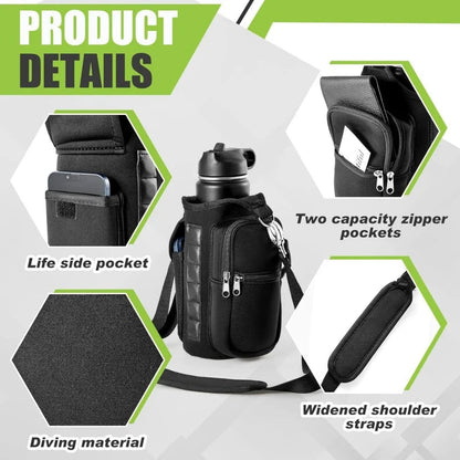 Magnetic Water Bottle Holder Gym Water Bottle Carrier Bag W/ Phone Pocket Handle Shoulder Strap 6 Built-in Magnets Water Bottle EnjoyingLeb Online