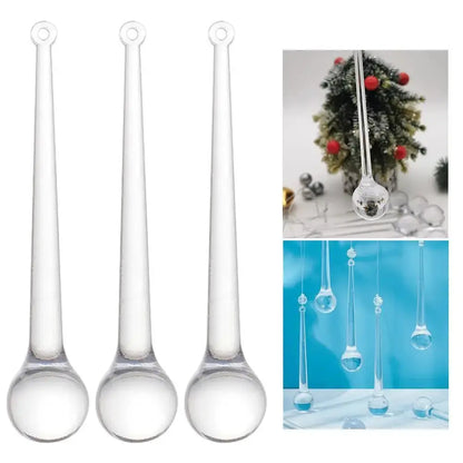 Clear Christmas Teardrop Hanging Ornaments Clear Glass Raindrops Chandelier Pendants DIY Crystal Christmas Tree Hanging Decor EnjoyingLeb Online
