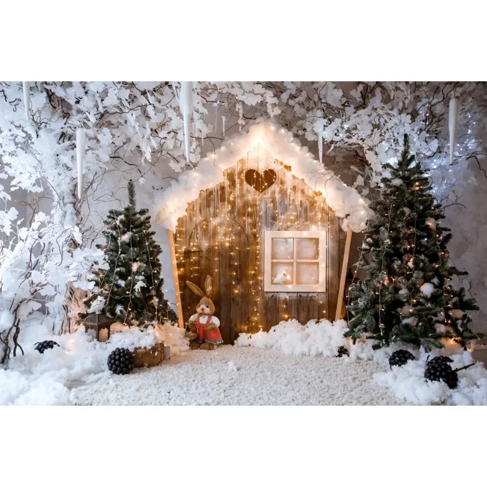 Christmas Tree Backdrop Xmas Fireplace Window Santa Claus Gifts Brick Wall Winter Adult Family Party Baby Photography Background EnjoyingLeb Online