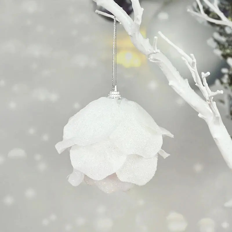 8cm White Christmas Ball Christmas Tree Ornament Xmas Decorations for Home 2023 New Year Tree Decorative Foam Balls 3Pcs/Box EnjoyingLeb Online