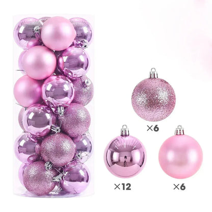 24Pcs 3/4/6CM Christmas Balls Hanging Christmas Tree Pendant Ornaments for Party Decor New Year Navidad Gifts 2026 Accessories EnjoyingLeb Online