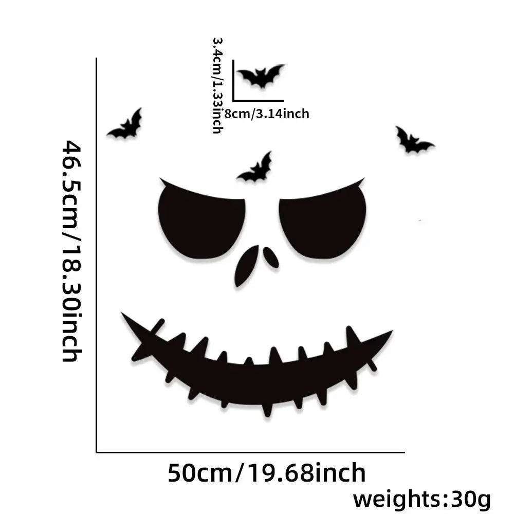 Halloween decoration room door stickers window decor skeleton hand pumpkin DIY devil witch hat glass window stickers ghost EnjoyingLeb Online