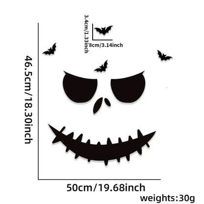Halloween decoration room door stickers window decor skeleton hand pumpkin DIY devil witch hat glass window stickers ghost EnjoyingLeb Online