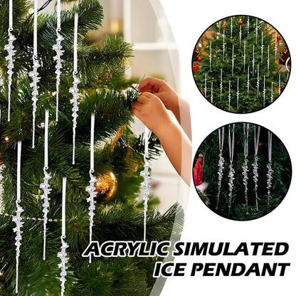 5Pcs Simulated Acrylic Icicle Ornaments Realistic Frosted Ice Shape Xmas Tree Winter Party Hanging Decor DIY Craft Pendant EnjoyingLeb Online