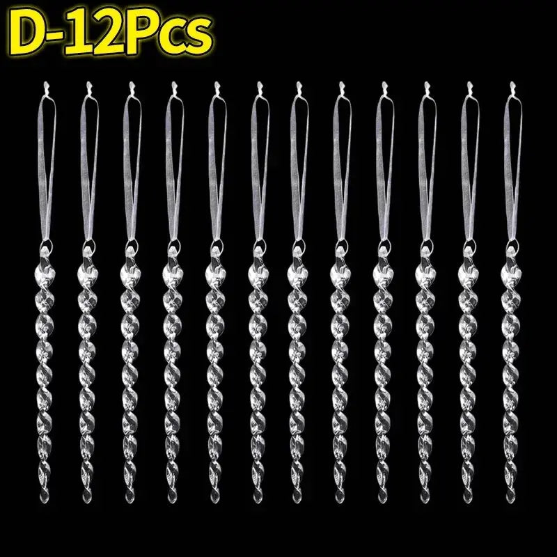 Crystal Clear Snowflake Pendants Transparent Christmas Tree Hanging Ornaments Icicle Holiday Winter Party Decorations Wholesale EnjoyingLeb Online