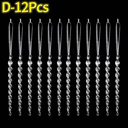 Crystal Clear Snowflake Pendants Transparent Christmas Tree Hanging Ornaments Icicle Holiday Winter Party Decorations Wholesale EnjoyingLeb Online