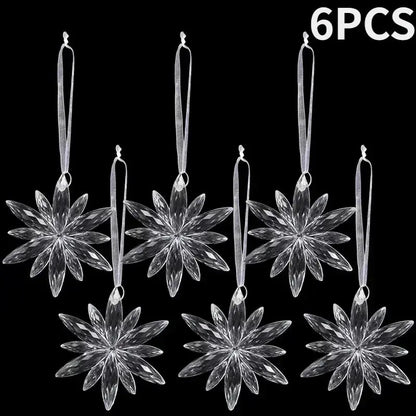 Crystal Clear Snowflake Hanging Ornaments Christmas Tree Pendants Icicle Decorations for DIY Xmas Wedding Party Ornament EnjoyingLeb Online
