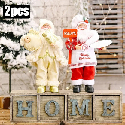 1~4PCS 2025 Christmas Decoration for Home Santa Claus Plush Doll 30cm Navidad Party Decor Xmas Ornaments New Year Gift EnjoyingLeb Online