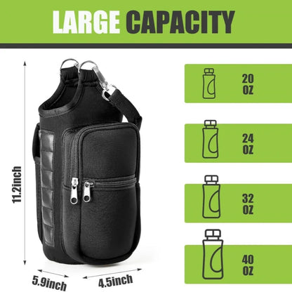 Magnetic Water Bottle Holder Gym Water Bottle Carrier Bag W/ Phone Pocket Handle Shoulder Strap 6 Built-in Magnets Water Bottle EnjoyingLeb Online