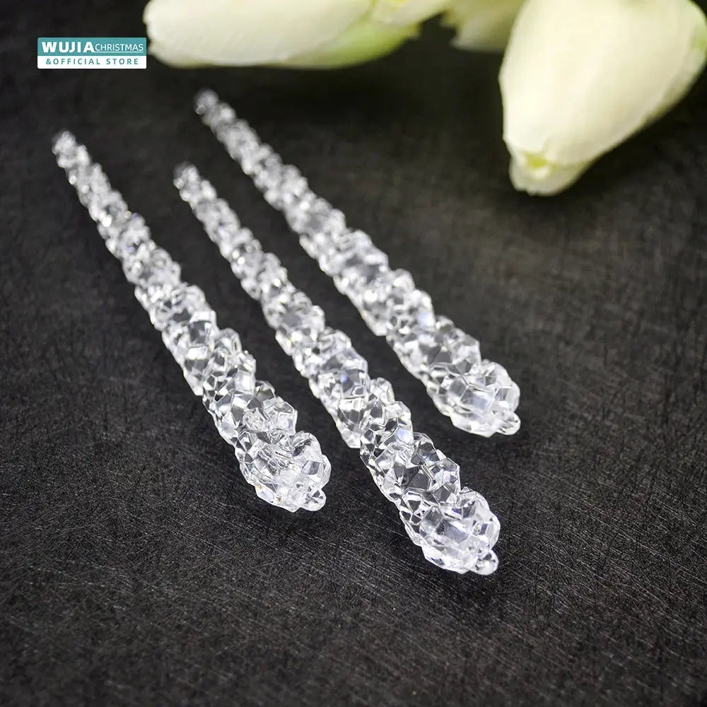Simulação de Natal Icicles acrílicos, ornamento de Natal, gelo falso para festa de inverno, decoração de ano novo, 15cm, 6pcs EnjoyingLeb Online