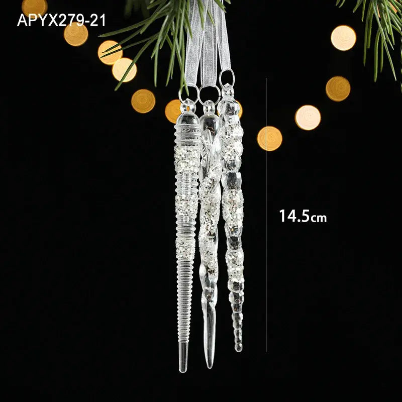 Christmas Decoration Crystal Acrylic Snowflake Reindeer Christmas Tree Hanging Pendant Christmas Atmosphere Home Decoration EnjoyingLeb Online