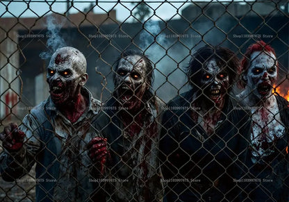 Halloween Party Decorations Backdrop Horror Zombie Mist Blood Handprint Photography Background Home Wall Decor Banner Props EnjoyingLeb Online