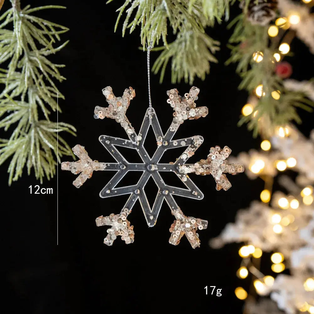 2pcs Xmas Tree Transparent Snowflake Hanging Ornaments Acrylic Pendant 2025 Christmas Decoration for HomeGifts New Year 2025 EnjoyingLeb Online