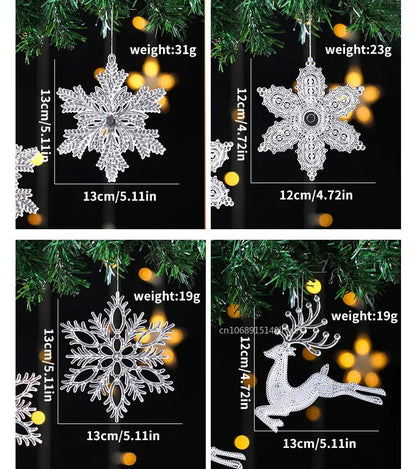 2PCS/Set Christmas Decor Crystal Acrylic Ornaments Deer Angel Xmas Tree Unicorn Hanging Pendants Navidad 2025 New Year Gift EnjoyingLeb Online