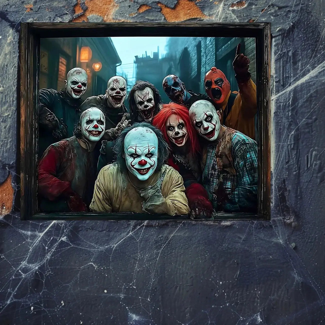 Halloween Decorations Halloween Wall Decor Halloween Scary Clown Banner Creepy Clown Wall Art for Living Room Bedroom Office EnjoyingLeb Online