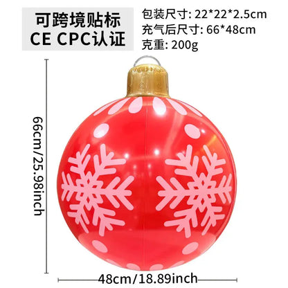 60cm Giant Luminous Inflatable Christmas Ball With No Lights Pvc Outdoor Xmas Decoration Ball Holiday Yard Lawn Porch Decor 2025 EnjoyingLeb Online