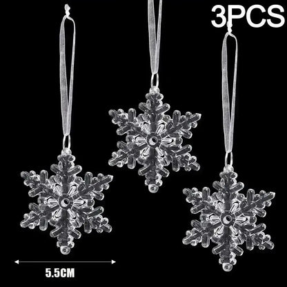 Crystal Clear Snowflake Hanging Ornaments Christmas Tree Pendants Icicle Decorations for DIY Xmas Wedding Party Ornament EnjoyingLeb Online