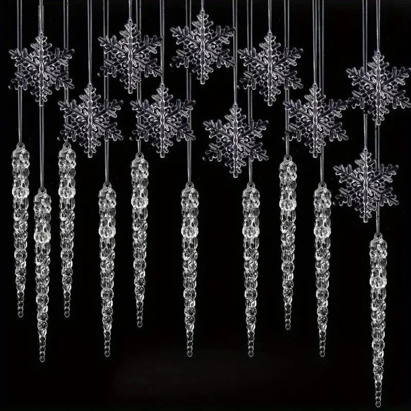 10 Pcs Acrylic Hanging Ornaments Clear Christmas Tree Icicles Pendant Decorative for Christmas Holiday Wedding Party Decorations EnjoyingLeb Online
