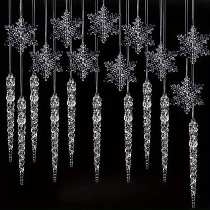 10 Pcs Acrylic Hanging Ornaments Clear Christmas Tree Icicles Pendant Decorative for Christmas Holiday Wedding Party Decorations EnjoyingLeb Online