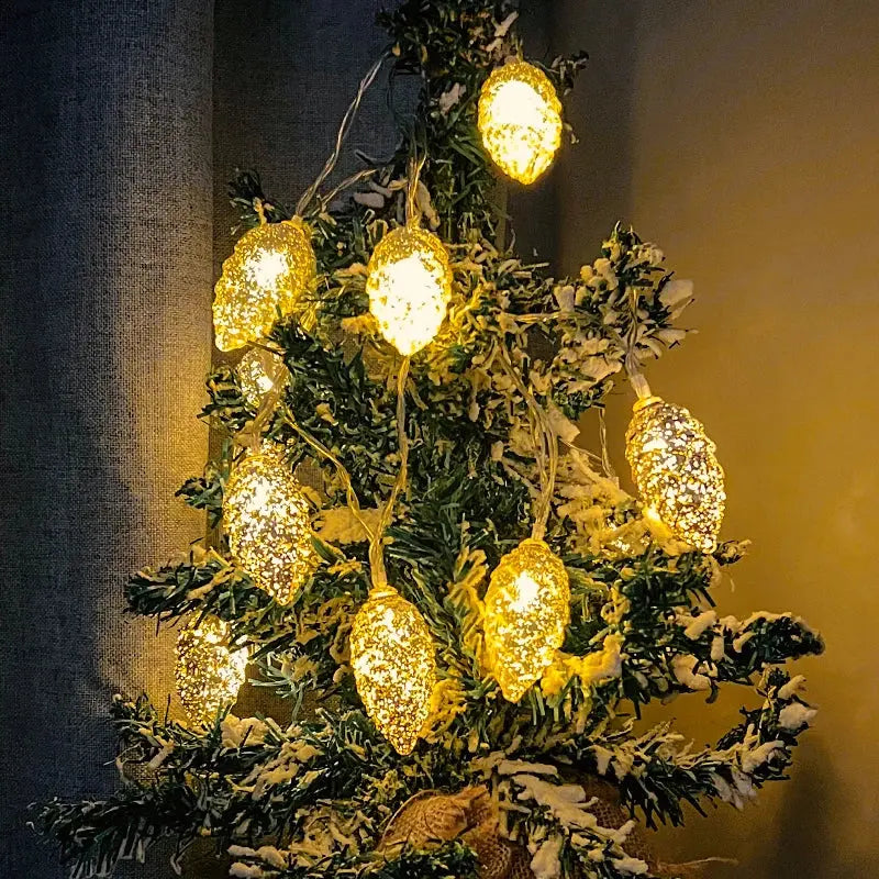 1.6M 10LED Pine Cone String Lights Christmas Tree Hanging Ornaments Merry Christmas Fairy Lights Home Decoration 2025 New Year EnjoyingLeb Online
