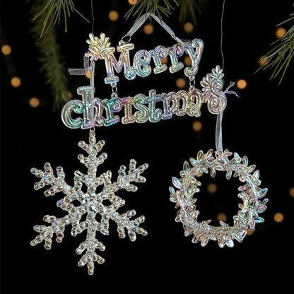 Christmas Decoration Crystal Acrylic Snowflake Reindeer Christmas Tree Hanging Pendant Christmas Atmosphere Home Decoration EnjoyingLeb Online