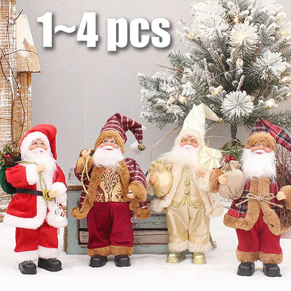 1~4PCS 2025 Christmas Decoration for Home Santa Claus Plush Doll 30cm Navidad Party Decor Xmas Ornaments New Year Gift EnjoyingLeb Online