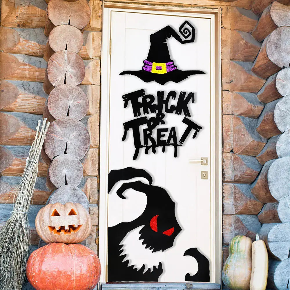 Halloween decoration room door stickers window decor skeleton hand pumpkin DIY devil witch hat glass window stickers ghost EnjoyingLeb Online